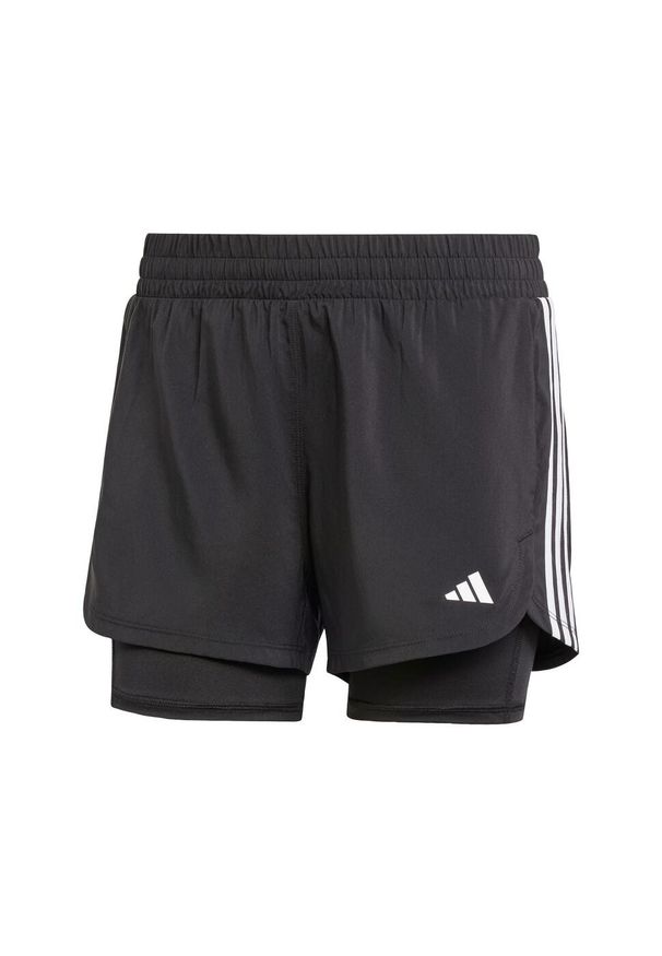 Adidas - Szorty Pacer 3-Stripes Training Woven. Kolor: czarny. Materiał: materiał. Sport: fitness