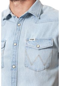 Wrangler - WRANGLER SS WESTERN SHIRT BLEACHED INDI W58391DZ9. Materiał: jeans. Długość rękawa: krótki rękaw. Długość: krótkie #8