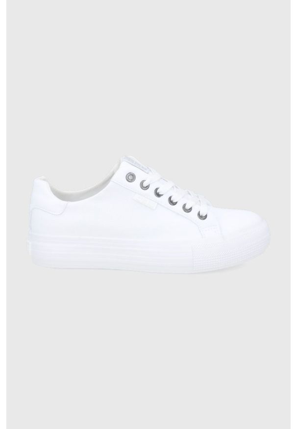 Big-Star - Big Star Tenisówki damskie kolor biały. Nosek buta: okrągły. Zapięcie: sznurówki. Kolor: biały. Materiał: guma