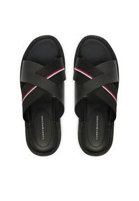TOMMY HILFIGER - Tommy Hilfiger Klapki Core Hilfiger Lth Criss C Sandal FM0FM05783 Czarny. Kolor: czarny. Materiał: skóra #3