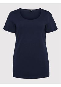 Vero Moda Curve T-Shirt Paxi 10251961 Granatowy Slim Fit. Kolor: niebieski. Materiał: bawełna