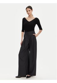Marella Spodnie palazzo Ulzio 2523136095 Szary Wide Leg. Kolor: szary. Materiał: wełna #6