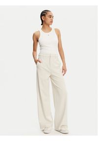 Calvin Klein Jeans Spodnie palazzo J20J225334 Beżowy Wide Leg. Kolor: beżowy. Materiał: syntetyk