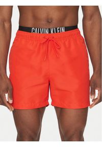 Calvin Klein Swimwear Szorty kąpielowe KM0KM01093 Czerwony Regular Fit. Kolor: czerwony. Materiał: syntetyk