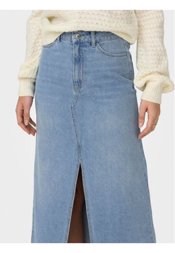 JDY Spódnica jeansowa Bella 15317441 Niebieski Regular Fit. Kolor: niebieski. Materiał: bawełna