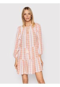 Seafolly Sukienka letnia Textured Gingham 54679-DR Kolorowy Relaxed Fit. Materiał: bawełna. Wzór: kolorowy. Sezon: lato #1