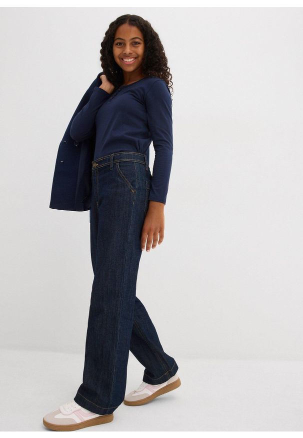 bonprix - Bluzka z długim rękawem z bawełną organiczną (2 szt.). Kolor: szary. Materiał: bawełna. Długość rękawa: długi rękaw. Długość: długie