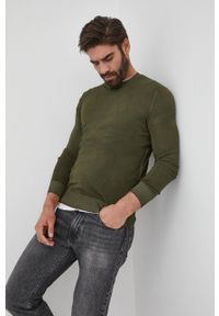 Sisley sweter bawełniany męski kolor zielony lekki. Kolor: zielony. Materiał: bawełna. Długość rękawa: długi rękaw. Długość: długie #4