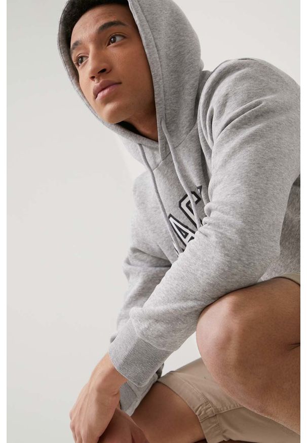 Jack & Jones bluza męska kolor szary z kapturem melanżowa. Okazja: na co dzień. Typ kołnierza: kaptur. Kolor: szary. Materiał: dzianina. Wzór: melanż. Styl: casual