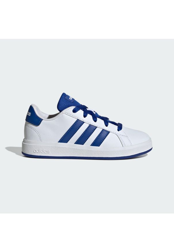 Adidas - Buty Grand Court Lifestyle Tennis Lace-Up. Kolor: czarny, niebieski, wielokolorowy, biały. Materiał: materiał. Sport: turystyka piesza
