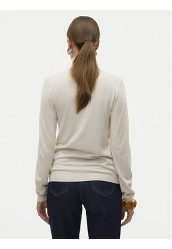 Vero Moda Golf Iris 10320450 Beżowy Slim Fit. Typ kołnierza: golf. Kolor: beżowy. Materiał: wiskoza, syntetyk