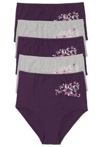 bonprix - Figi z wysoką talią (5 par). Kolor: fioletowy. Wzór: nadruk #1