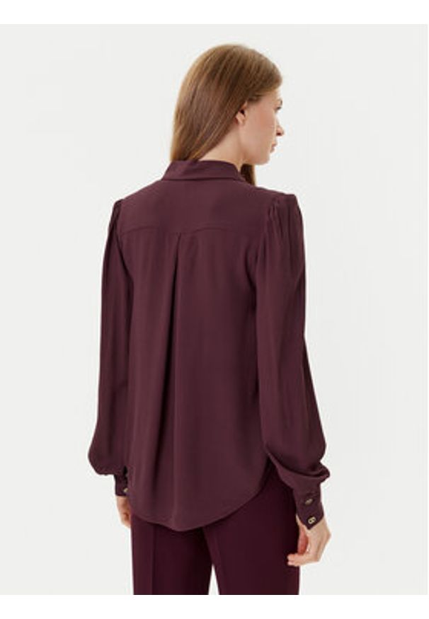 TwinSet - TWINSET Bluzka 252TP2291 Bordowy Loose Fit. Kolor: czerwony. Materiał: wiskoza