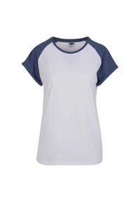 Urban Classics - T-shirt Damski Kontrastowy Raglanowy. Kolor: wielokolorowy, niebieski, brązowy. Długość rękawa: raglanowy rękaw