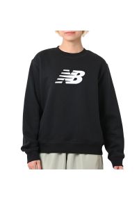 Bluza damska New Balance WT43526BK - czarna. Okazja: na co dzień. Kolor: czarny. Materiał: prążkowany, bawełna, dresówka, poliester. Styl: casual, klasyczny #1