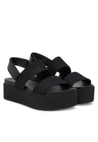 Calvin Klein Jeans Sandały Flatform Sandal Sling In YW0YW01788 Czarny. Kolor: czarny. Materiał: materiał