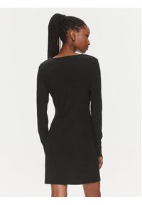 Calvin Klein Jeans Sukienka koktajlowa Front Split Wrap Ls Dress J20J222516 Czarny Slim Fit. Kolor: czarny. Materiał: syntetyk. Styl: wizytowy