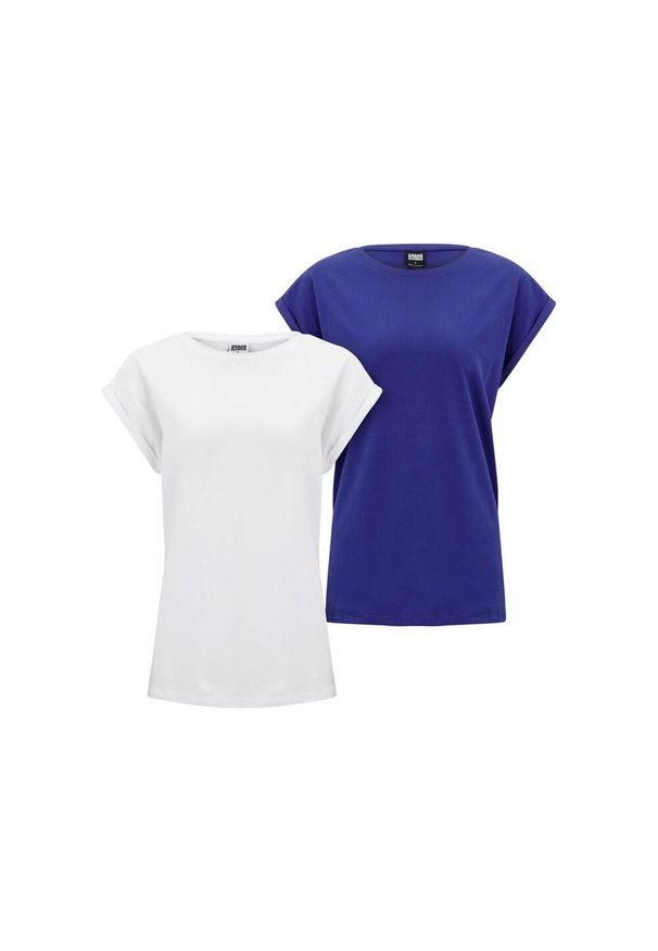 Urban Classics - Przedłużona Koszulka Damska Na Ramiączkach (zestaw 2 Sztuk). Kolor: biały, niebieski, wielokolorowy. Długość rękawa: na ramiączkach. Sport: turystyka piesza