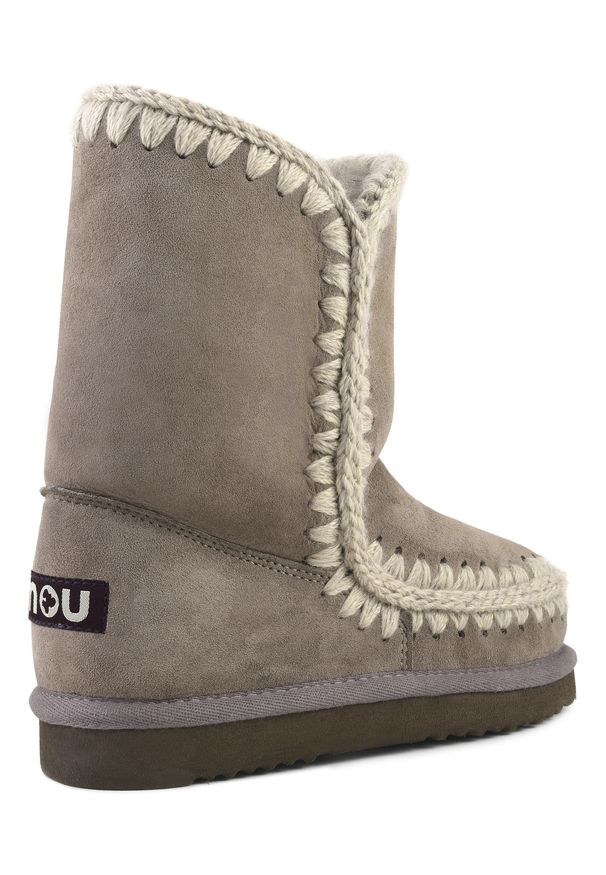 Mou - MOU ESKIMO BOOT 24 Śniegowce damskie. Okazja: na spacer. Wysokość cholewki: przed kolano. Kolor: szary. Materiał: materiał, wełna, zamsz. Szerokość cholewki: normalna. Sezon: zima. Styl: elegancki