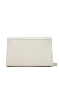 Calvin Klein Torebka Minimal Hardware Crossbody K60K609846 Beżowy. Kolor: beżowy. Materiał: skórzane