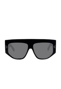 CELINE - Czarne okulary przeciwsłoneczne ze zdobieniem. Kolor: czarny. Wzór: aplikacja #8