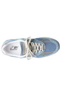Buty unisex New Balance U991BV2 – niebieskie. Kolor: niebieski. Materiał: guma, skóra. Szerokość cholewki: normalna. Sport: bieganie #4