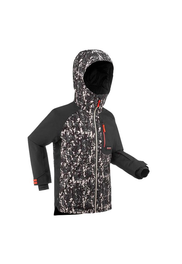 WEDZE - Kurtka snowboardowa dla dzieci Dreamscape SNB 500. Kolor: zielony, wielokolorowy, brązowy. Materiał: materiał, puch. Długość: długie. Sezon: zima. Sport: snowboard