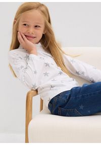 bonprix - Bluzka z długim rękawem, uszyta z elastycznej mieszanki baweny organicznej (2 szt.). Typ kołnierza: kołnierzyk stójkowy. Kolor: niebieski. Długość rękawa: długi rękaw. Długość: długie. Styl: elegancki #2