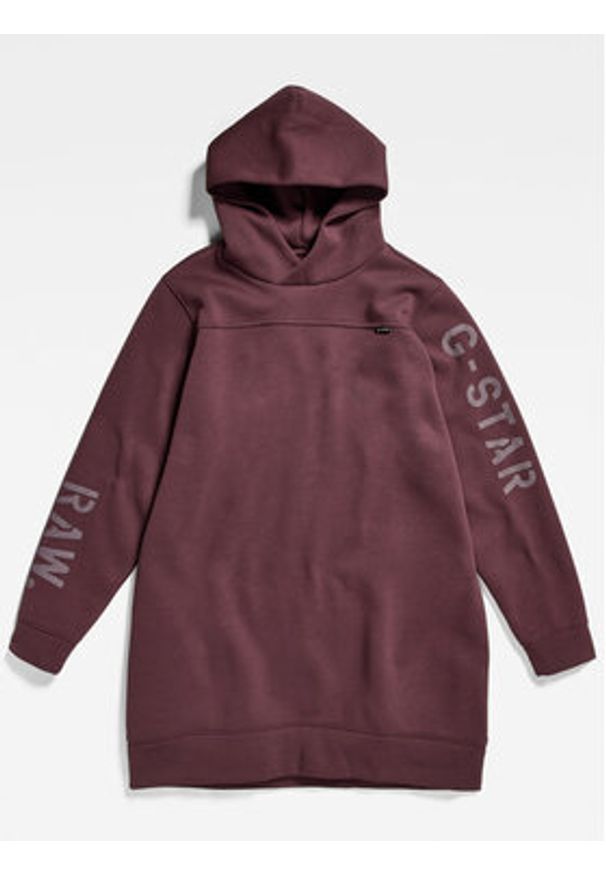 G-Star RAW - G-Star Raw Sukienka dzianinowa D22277-A971-D303 Bordowy Relaxed Fit. Kolor: czerwony. Materiał: dzianina, syntetyk, bawełna