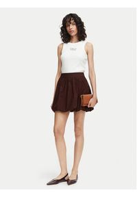 Vero Moda Spódnica mini Esther 10355460 Brązowy ciemny Regular Fit. Kolor: brązowy. Materiał: bawełna #3