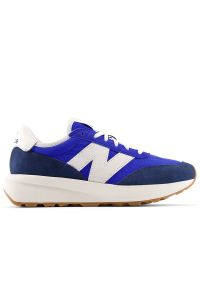 Buty męskie New Balance U370VE - niebieskie. Zapięcie: sznurówki. Kolor: niebieski. Materiał: guma, zamsz, skóra. Szerokość cholewki: normalna. Sezon: lato