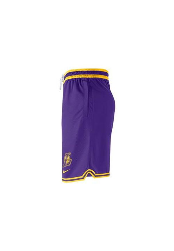 Spodnie koszykarskie męskie Nike Nba Los Angeles Lakers. Kolor: fioletowy. Materiał: materiał, syntetyk. Długość: krótkie