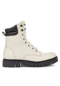 Tommy Jeans Botki Tjw Lace Up Boot EN0EN02314 Beżowy. Kolor: beżowy. Materiał: skóra