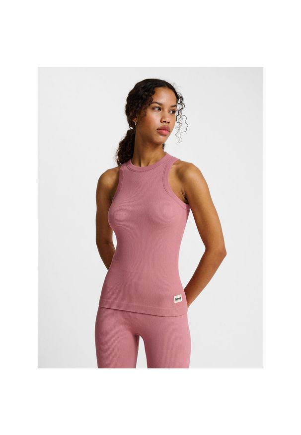 Damski bezszwowy tank top Hummel Pulse. Kolor: fioletowy. Materiał: prążkowany. Sport: fitness