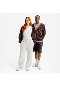 Decathlon - Bluza na suwak unisex Elementals. Typ kołnierza: kaptur. Kolor: brązowy. Materiał: tkanina, elastan, prążkowany, bawełna, materiał, poliester