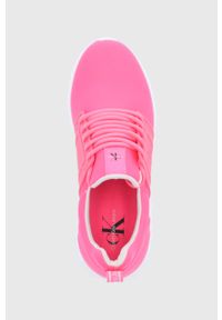 Calvin Klein Jeans buty kolor różowy. Nosek buta: okrągły. Zapięcie: sznurówki. Kolor: różowy. Materiał: włókno, guma, materiał