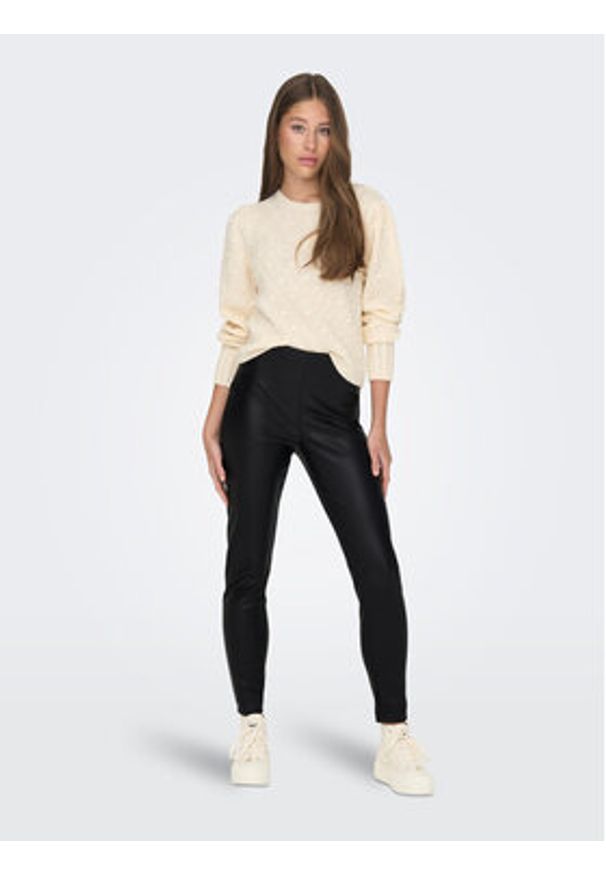 JDY Legginsy 15300607 Czarny Tight Fit. Kolor: czarny. Materiał: syntetyk