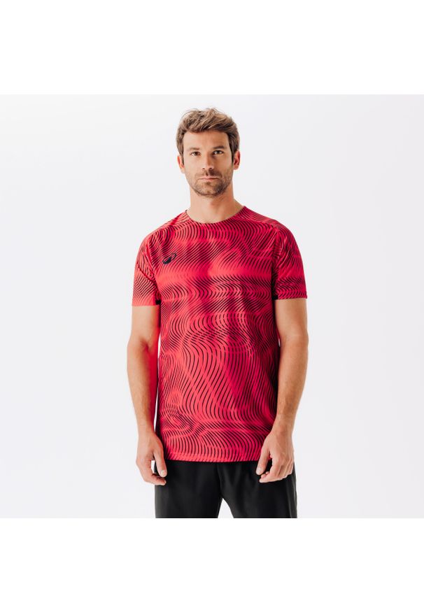 KIPSTA - Koszulka piłkarska Kipsta Club Wavy. Kolor: czerwony, różowy, wielokolorowy, czarny. Materiał: poliester, materiał, tkanina. Sport: piłka nożna