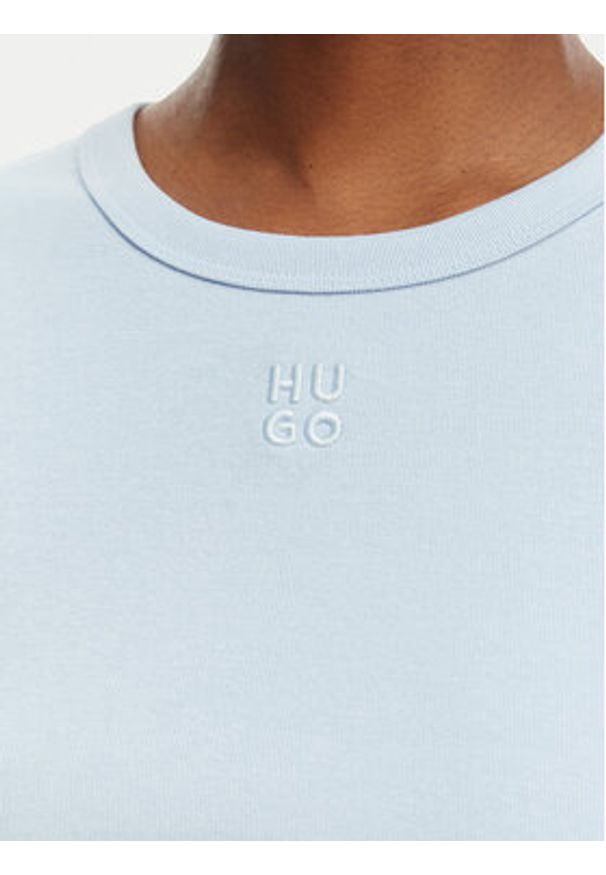 Hugo - HUGO T-Shirt Delanor 50512000 Niebieski Slim Fit. Kolor: niebieski. Materiał: bawełna