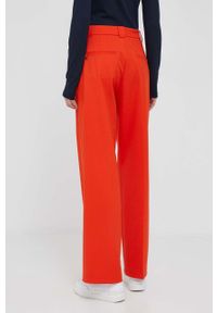 Rich & Royal spodnie damskie kolor pomarańczowy proste high waist. Stan: podwyższony. Kolor: pomarańczowy. Materiał: materiał, wiskoza #3