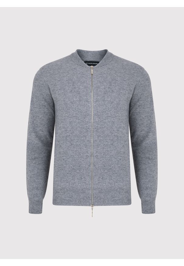 Pako Lorente - PAKO LORENTE – Sweter męski rozpinany w szarym kolorze. Kolor: niebieski, szary. Materiał: wełna, bawełna, poliamid. Sezon: jesień