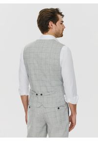 Pako Lorente - PAKO LORENTE – Szara kamizelka męska w granatową kratkę. Kolor: niebieski, szary, wielokolorowy. Materiał: poliester, wiskoza, elastan. Wzór: kratka #5