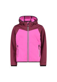 Kurtka dziecięca turystyczna CMP 34A3495. Okazja: na co dzień. Typ kołnierza: kaptur. Kolor: czerwony, wielokolorowy, różowy. Materiał: softshell. Styl: casual, sportowy #1