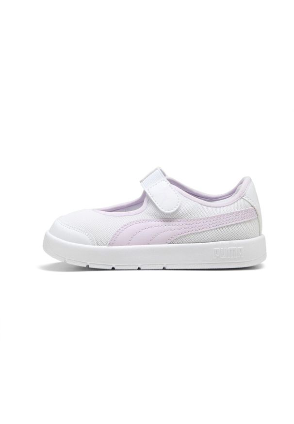Adidasy Puma Courtflex V3, Dzieci. Kolor: biały. Materiał: materiał