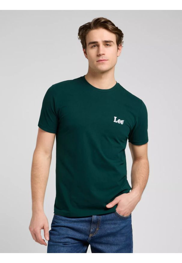 Lee - MESKA KOSZULKA LEE SS SMALL LOGO TEE JADE FOREST 112370501