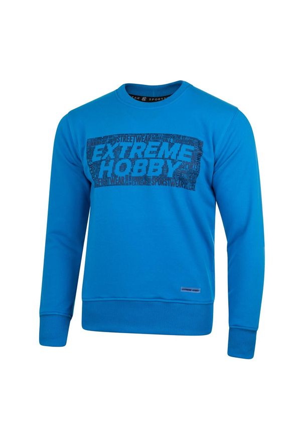 Bluza sportowa męska EXTREME HOBBY TYPOGRAPHY. Kolor: niebieski. Materiał: bawełna
