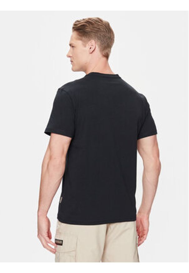 Napapijri T-Shirt Salis NP0A4H8D Czarny Regular Fit. Kolor: czarny. Materiał: bawełna
