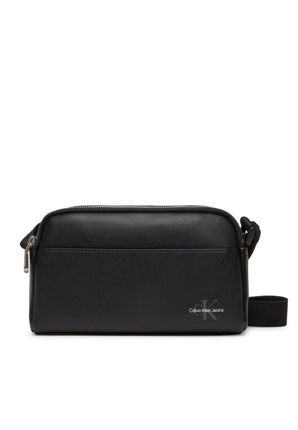 Calvin Klein Jeans Saszetka Mono Logo Camera Bag 22 LV04G3015G Czarny. Kolor: czarny. Materiał: skóra