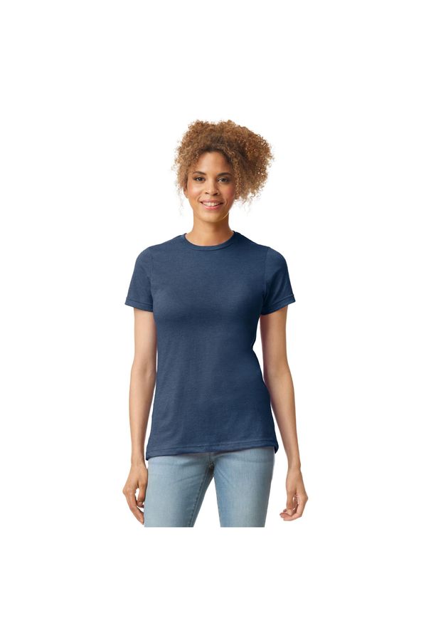 GILDAN - Koszulka Damska CVC. Kolor: niebieski. Sport: turystyka piesza