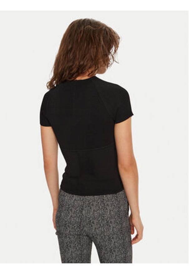 STAUD Bluzka Tigereye R24F3105VN Czarny Slim Fit. Kolor: czarny. Materiał: wiskoza